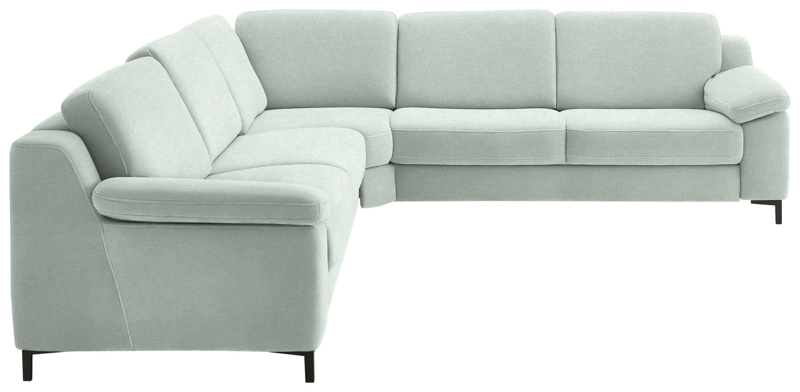 ECKSOFA in Chenille Hellgrün  278/278 cm  - Schwarz/Hellgrün, Design, Textil/Metall (278/278cm) - Valdera