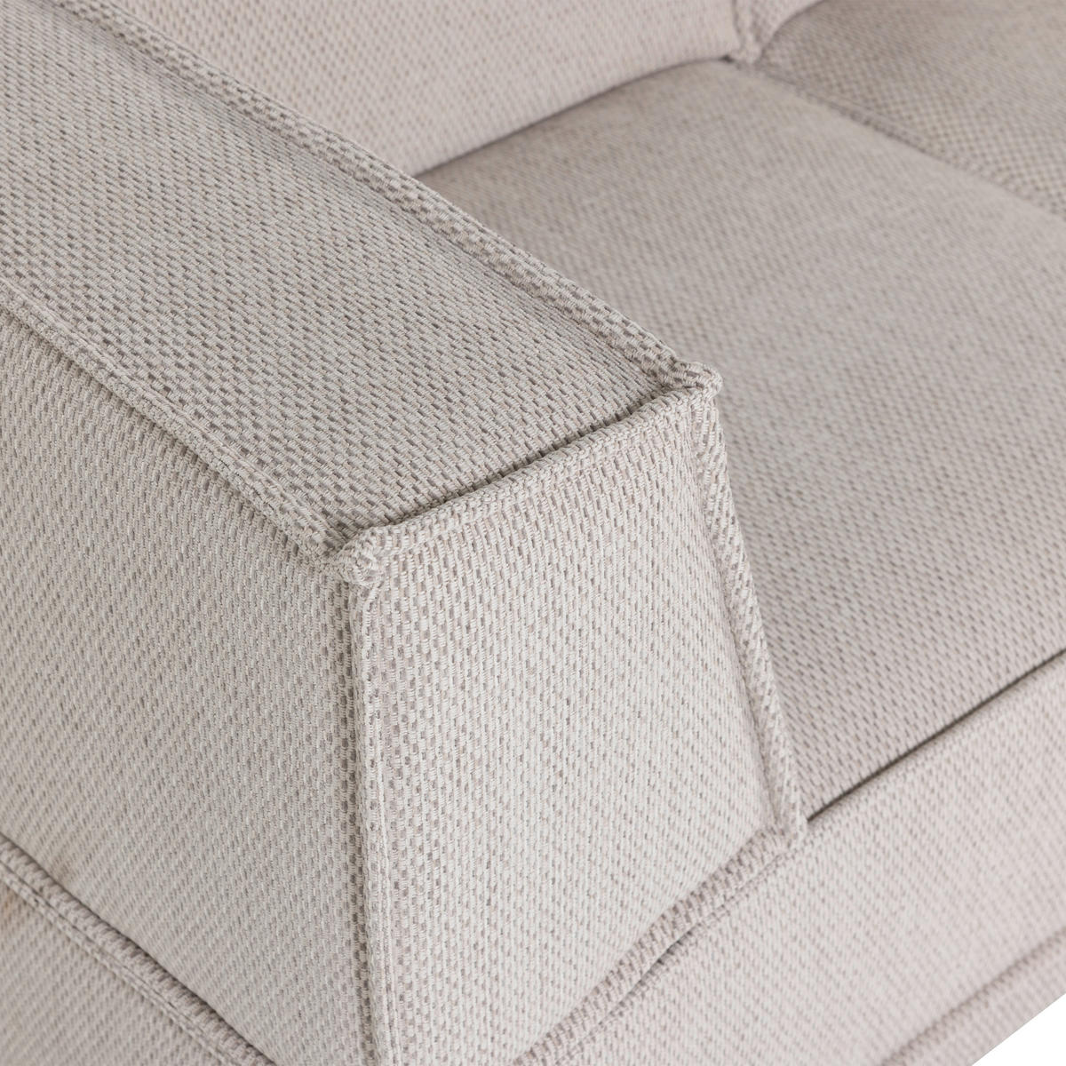 ECKSOFA Manu in Chenille Naturfarben  286/160 cm  - Schwarz/Naturfarben, MODERN, Kunststoff/Textil (286/160cm) - Livetastic