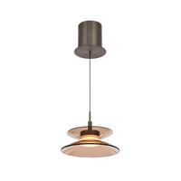 LED-HÄNGELEUCHTE Crema 22/150/22 cm  - Bronzefarben, Design, Glas/Metall (22/150/22cm)