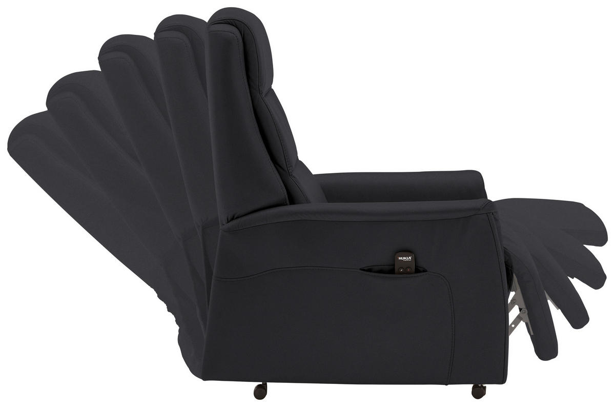 FERNSEHSESSEL in Schwarz  - Schwarz, KONVENTIONELL, Leder/Kunststoff (70/107/88cm) - Valdera