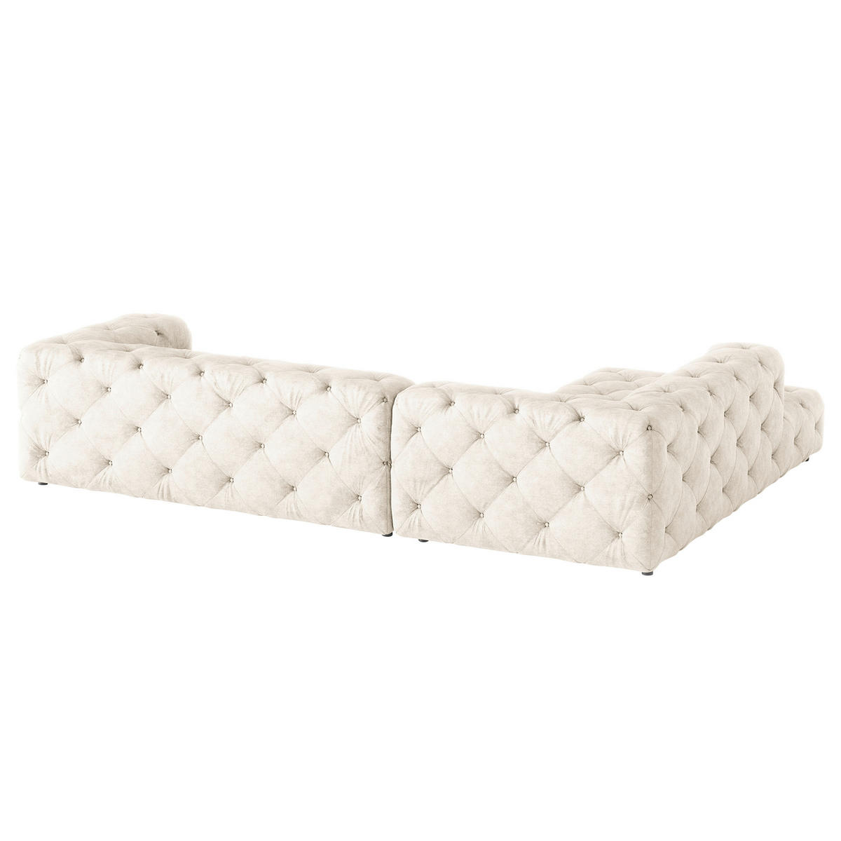 ECKSOFA Mikrofaser Creme  - Creme/Schwarz, Design, Kunststoff/Textil (228/325cm) - P & B