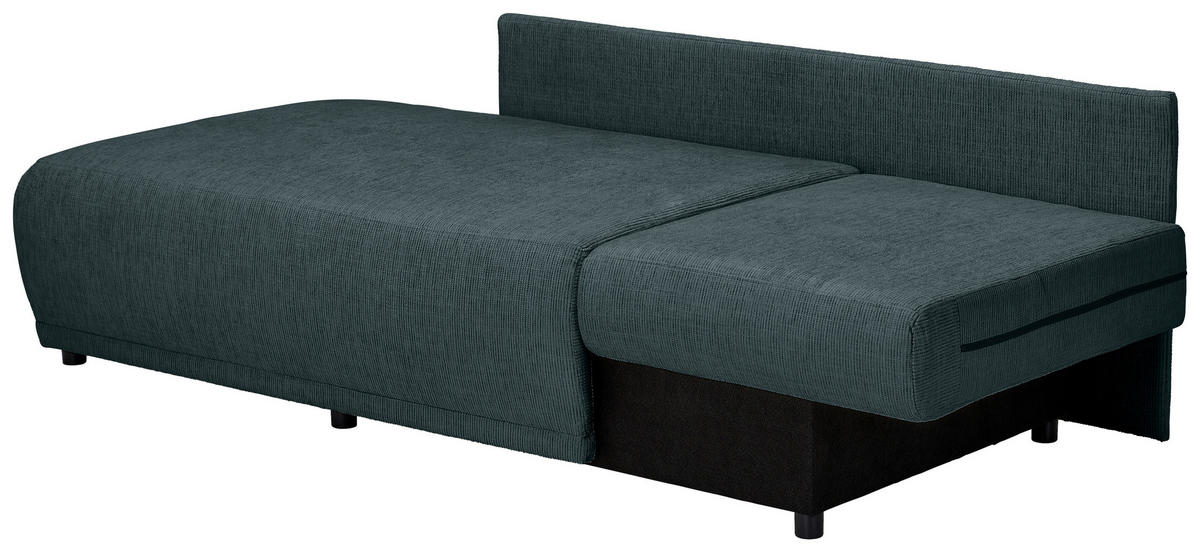 CHAISELONGUE in Chenille Dunkelblau  - Schwarz/Dunkelblau, Konventionell, Kunststoff/Textil (171/73/93cm) - MID.YOU