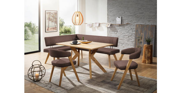 ECKBANK 160/190 cm in Hellbraun, Wildeiche - Hellbraun/Wildeiche, Design, Holz/Textil (160/190cm) - Venda