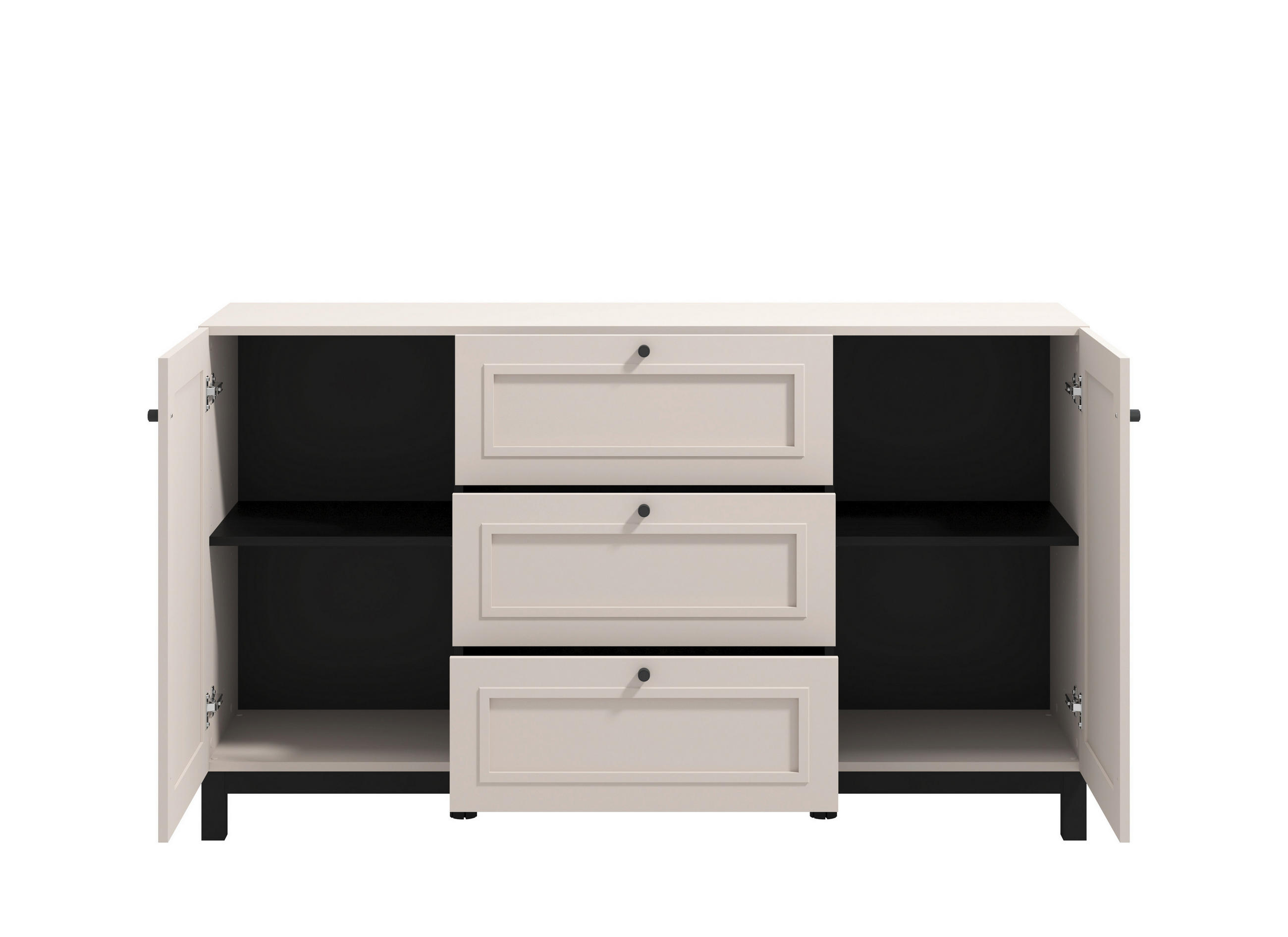 KOMÓD 154/89/42 cm  - kasmír, Basics, faalapú anyag (154/89/42cm) - Ti'me
