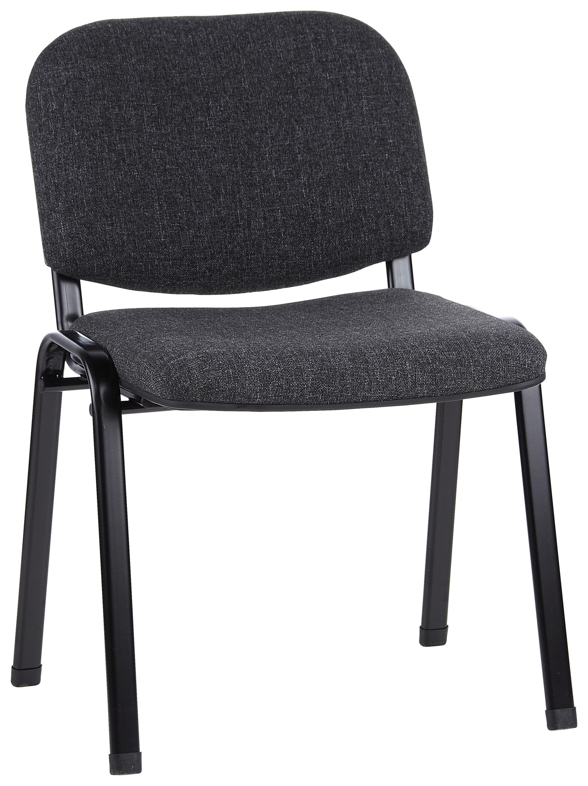 BESUCHERSTUHL  in Flachgewebe Anthrazit, Schwarz  - Anthrazit/Schwarz, Basics, Textil/Metall (58/84/41cm) - MID.YOU