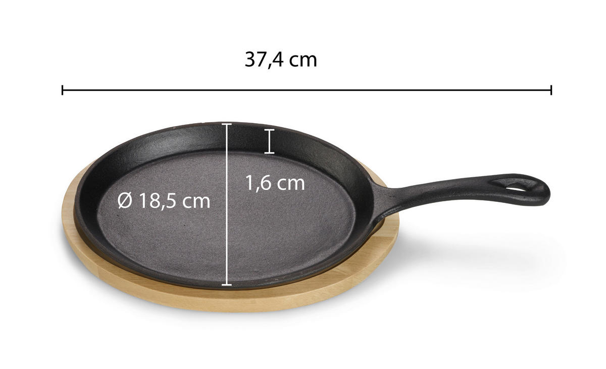 SERVIERPFANNE Emaille  - Schwarz, Design, Metall (37,4/18,5/1,6cm) - Echtwerk