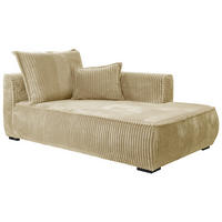 RÉCAMIERE in Cord Beige  - Beige/Schwarz, Design, Holz/Textil (207/75/121cm) - MID.YOU