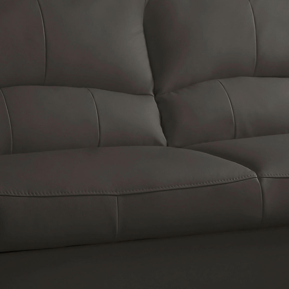 ECKSOFA in Lederlook Echtleder Dunkelbraun  - Dunkelbraun/Schwarz, Design, Leder/Kunststoff (227/168cm) - Livetastic