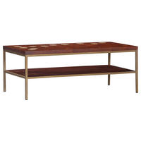 COUCHTISCH in Holz, Metall 120/60/45 cm  - Messingfarben/Akaziefarben, Design, Holz/Metall (120/60/45cm)