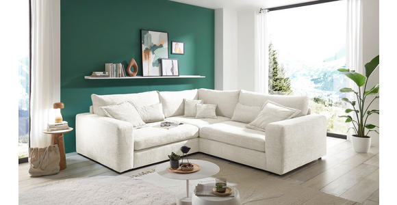ECKSOFA  Creme Cord  - Creme/Schwarz, KONVENTIONELL, Kunststoff/Textil (248/248cm) - Carryhome
