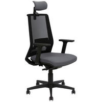 PISARNIŠKI STOL les, kovina, umetna masa, tekstil temno siva  - temno siva/črna, Moderno, kovina/umetna masa (65/100-111/55,5cm) - Novel