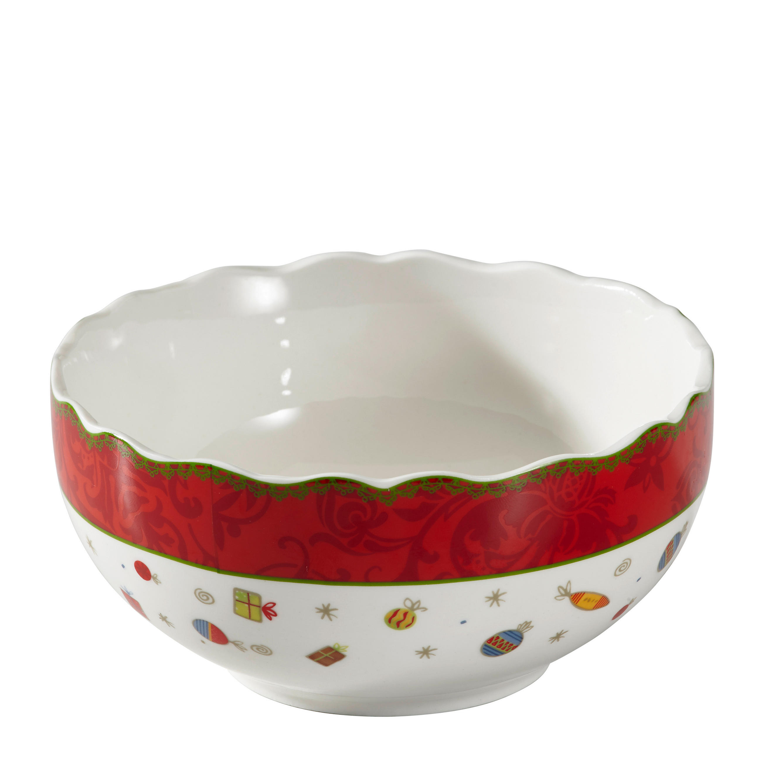 ČINIJA ZA PAHULJICE - višebojna/crvena, Osnovno, keramika (14cm) - X-Mas