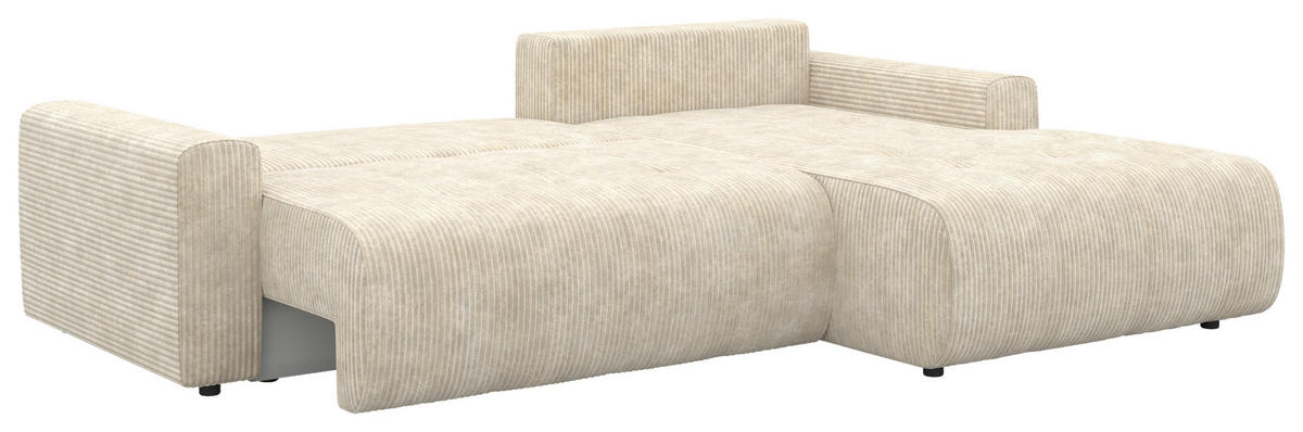 ECKSOFA Naturfarben Webstoff  - Schwarz/Naturfarben, KONVENTIONELL, Kunststoff/Textil (270/192cm) - Carryhome