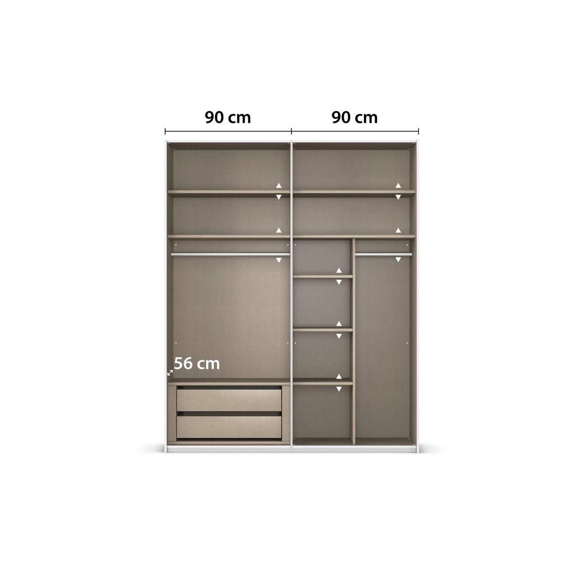 SCHWEBETÜRENSCHRANK in Grau  - Grau, Konventionell, Glas/Holzwerkstoff (181/223/68cm) - Novel