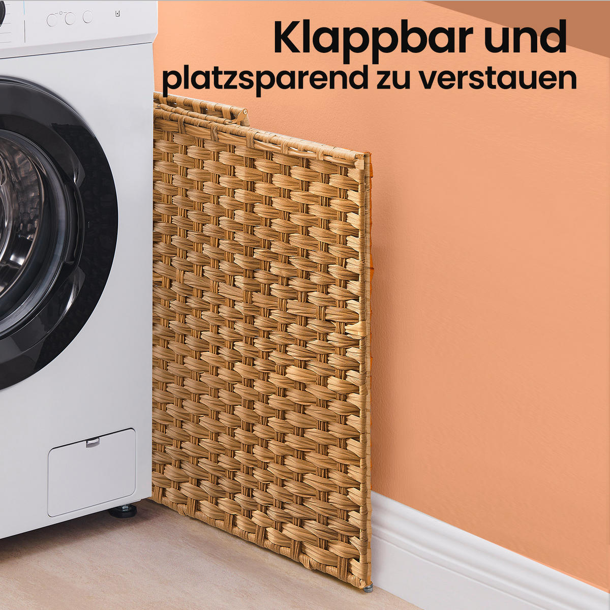 WÄSCHEKORB - Naturfarben, Basics, Kunststoff/Textil (46/61/33cm)
