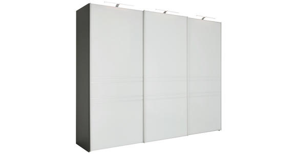 SCHWEBETÜRENSCHRANK  in Anthrazit, Hellgrau  - Anthrazit/Hellgrau, KONVENTIONELL, Glas/Holzwerkstoff (249/222/68cm) - Moderano