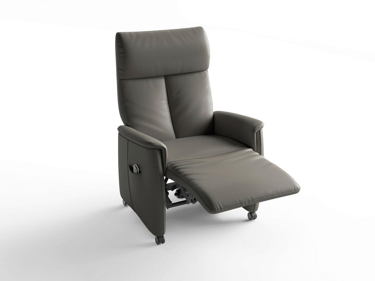 RELAXAČNÉ KRESLO, koža, antracitová - čierna/antracitová, Basics, koža/plast (76/110/84cm) - Sit & More