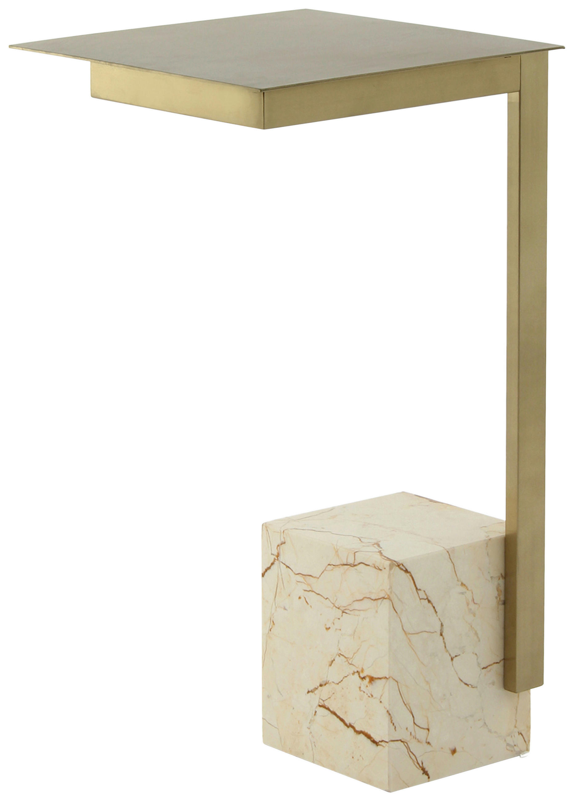 ODKLÁDACÍ STOLEK,  - Design, kámen/sklo (30/30/56cm) - MID.YOU