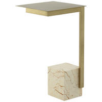 ODKLÁDACÍ STOLEK,  - Design, kámen/sklo (30/30/56cm) - MID.YOU