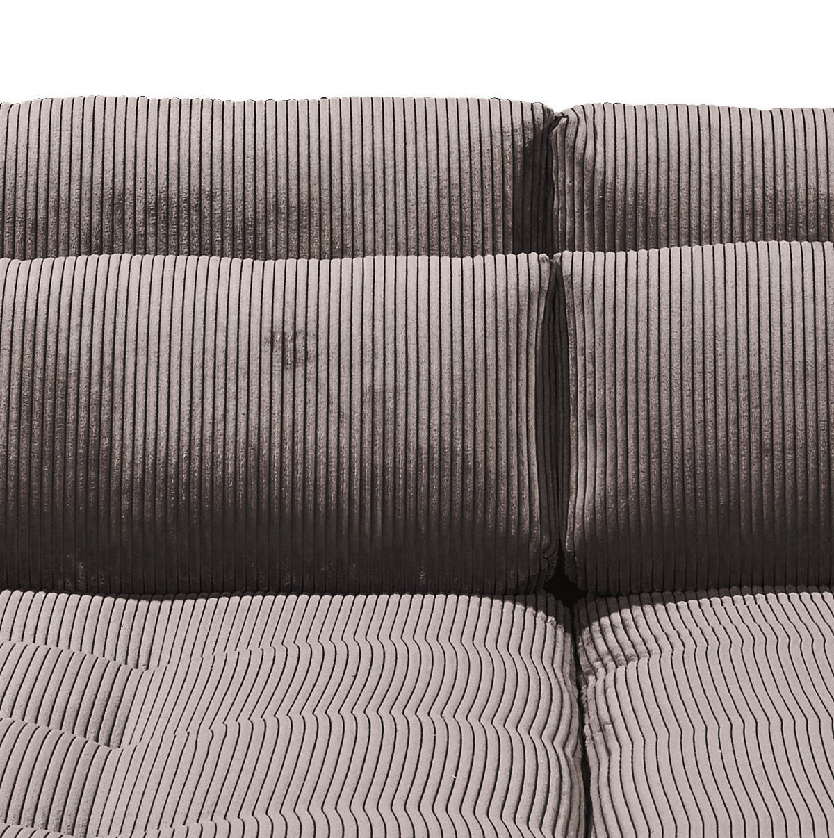 BIGSOFA in Cord Mokka  - Schwarz/Mokka, Konventionell, Holzwerkstoff/Kunststoff (292/90/194cm) - MID.YOU