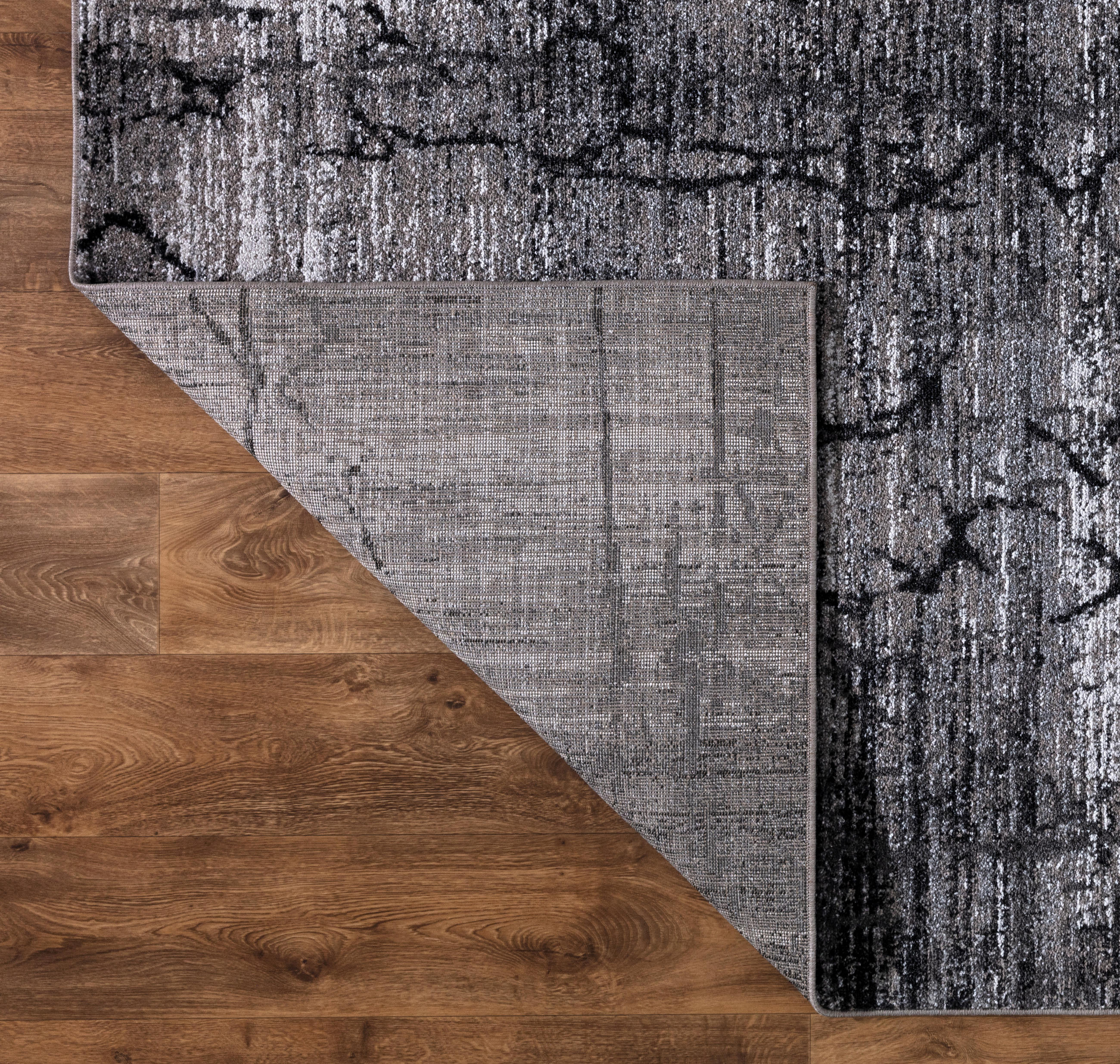 Thumbnail - Novel Läufer 5354, Grau, Creme, Schwarz, Textil, Abstraktes, rechteckig, 80x300 cm, Teppiche & Böden, Teppiche, Moderne ...