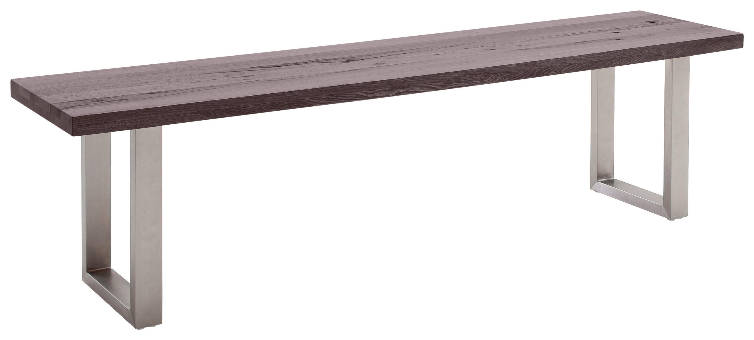 SITZBANK 160/50/40 cm Eichefarben, Edelstahlfarben Eiche massiv Metall - Edelstahlfarben/Eichefarben, Design, Holz/Metall (160/50/40cm) - Novel