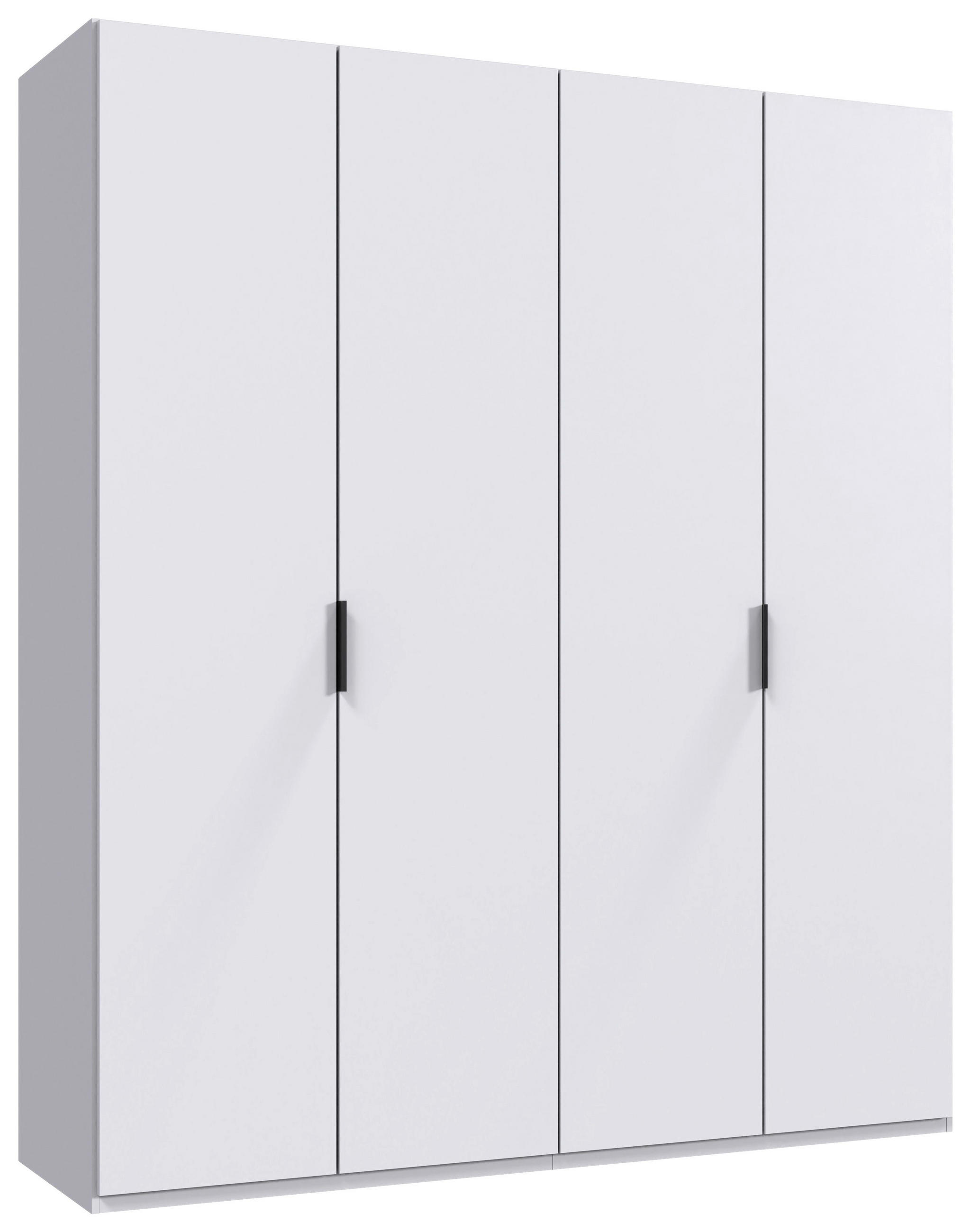 GARDEROB MED VIKDÖRRAR 200/236/58 cm 2-dörrar - vit/svart, Design, trämaterial (200/236/58cm) - Boxxx