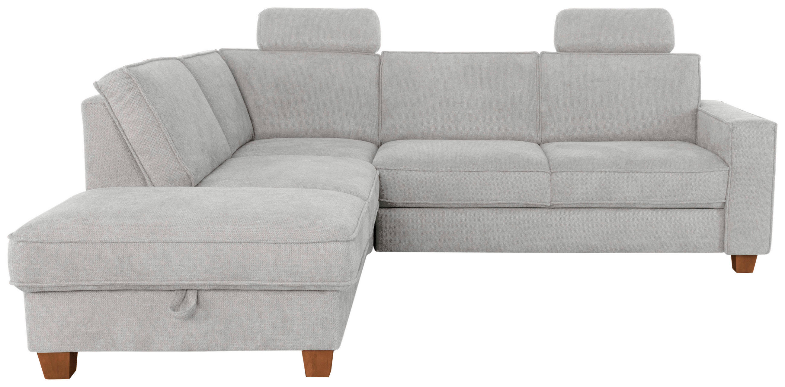 ECKSOFA in Flachgewebe Silberfarben  - Eichefarben/Silberfarben, Konventionell, Holz/Textil (213/236cm) - Sit & More