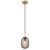 HÄNGELEUCHTE 15/120 cm    - Goldfarben/Schwarz, Basics, Glas/Textil (15/120cm) - Globo