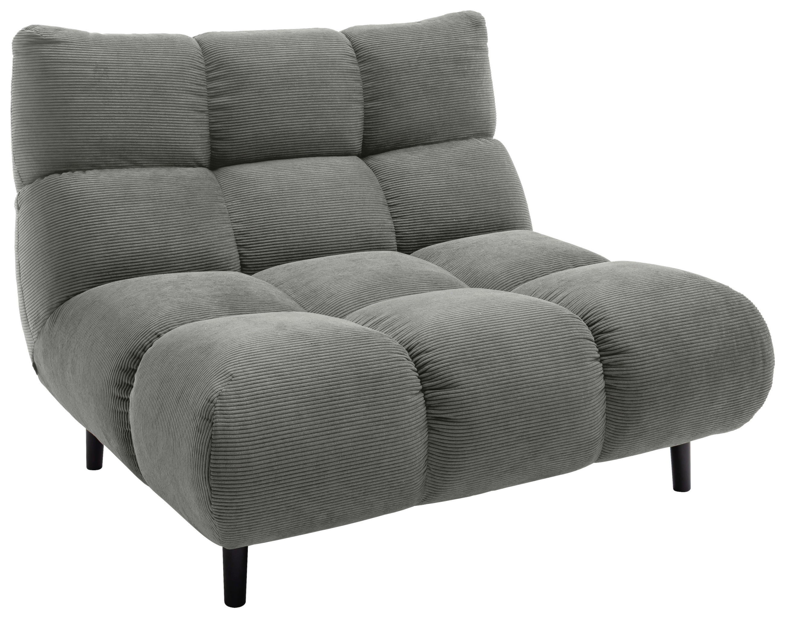 SESSEL in Feincord Grau  - Schwarz/Grau, Design, Holz/Textil (112/85/108cm) - Pure Home Lifestyle