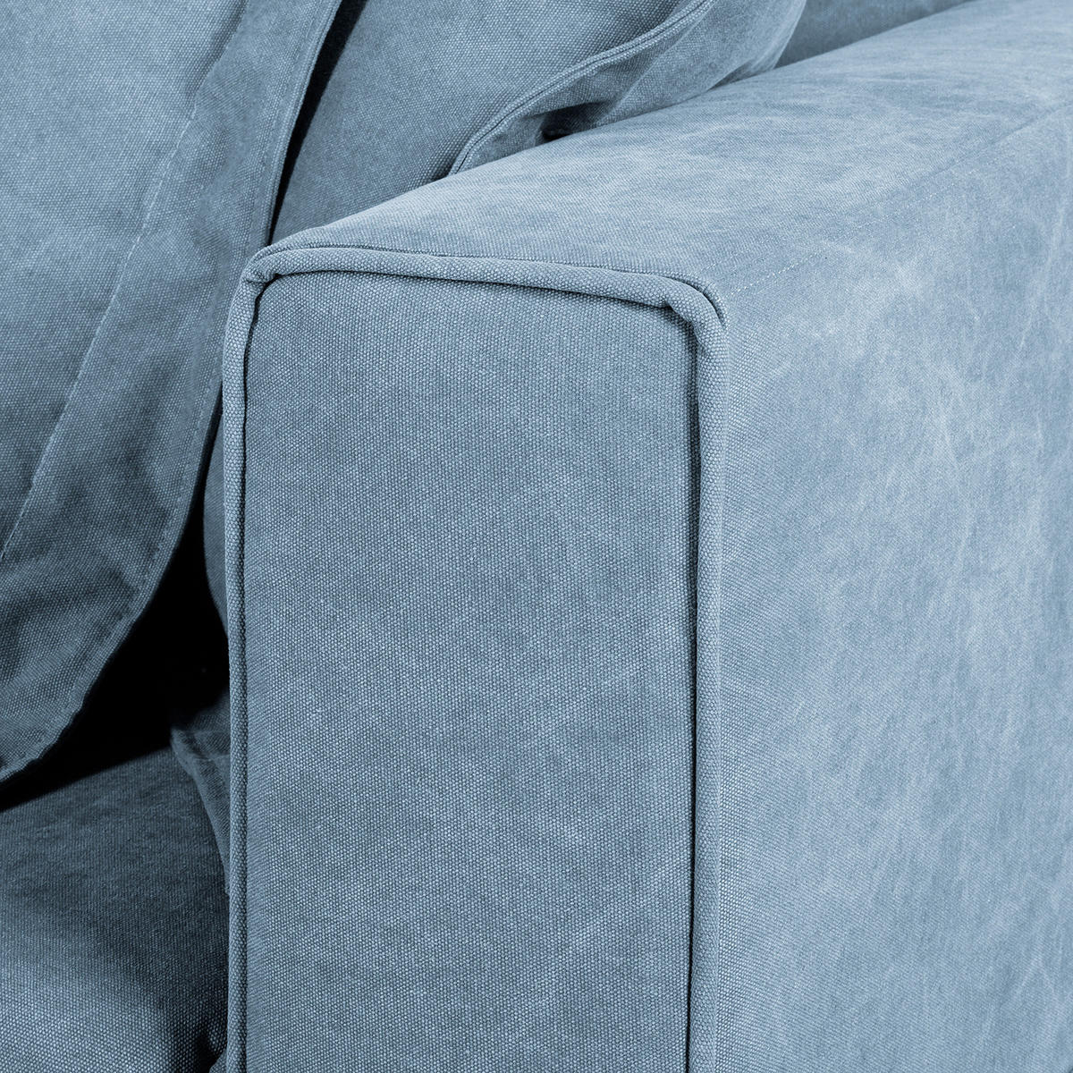 3-SITZER-SOFA STELLA in Webstoff Blau  - Blau/Schwarz, Design, Kunststoff/Textil (238/90/119cm) - P & B