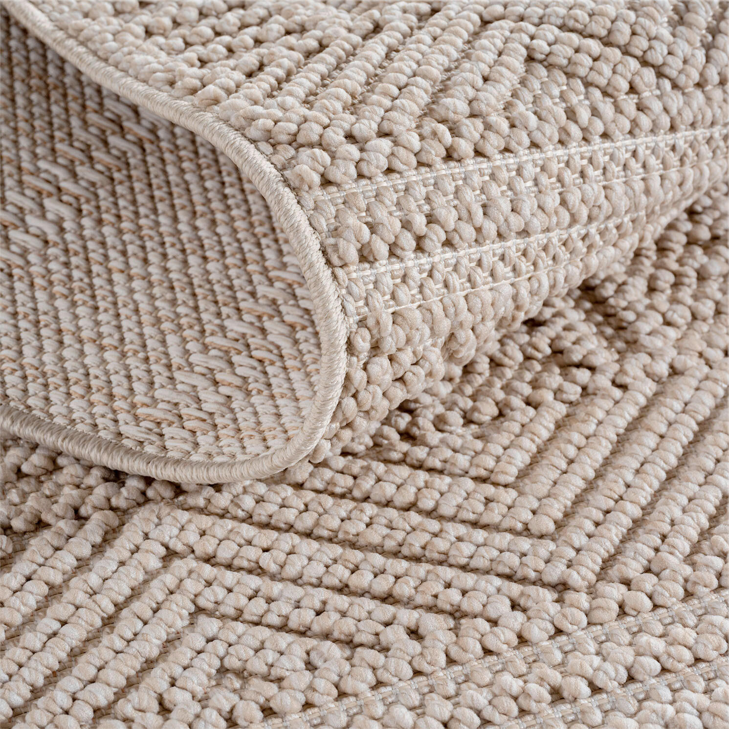 Thumbnail - Ayyildiz  Flachwebeteppich Helix, Beige, Textil, Boho, rund, für Fußbodenheizung geeignet, lichtunempfindlich, pflegelei...