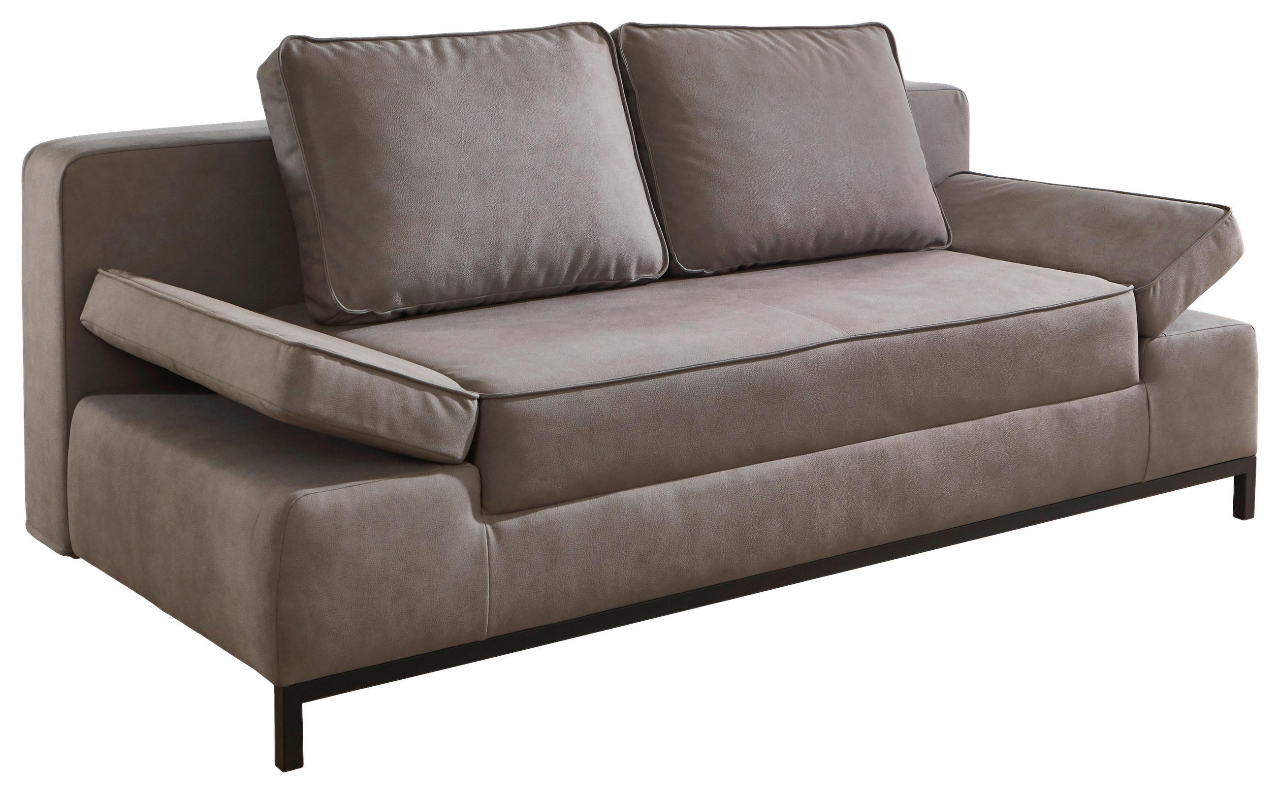 SCHLAFSOFA Mikrofaser Grau  - Schwarz/Grau, KONVENTIONELL, Kunststoff/Textil (202/90/97cm) - Carryhome