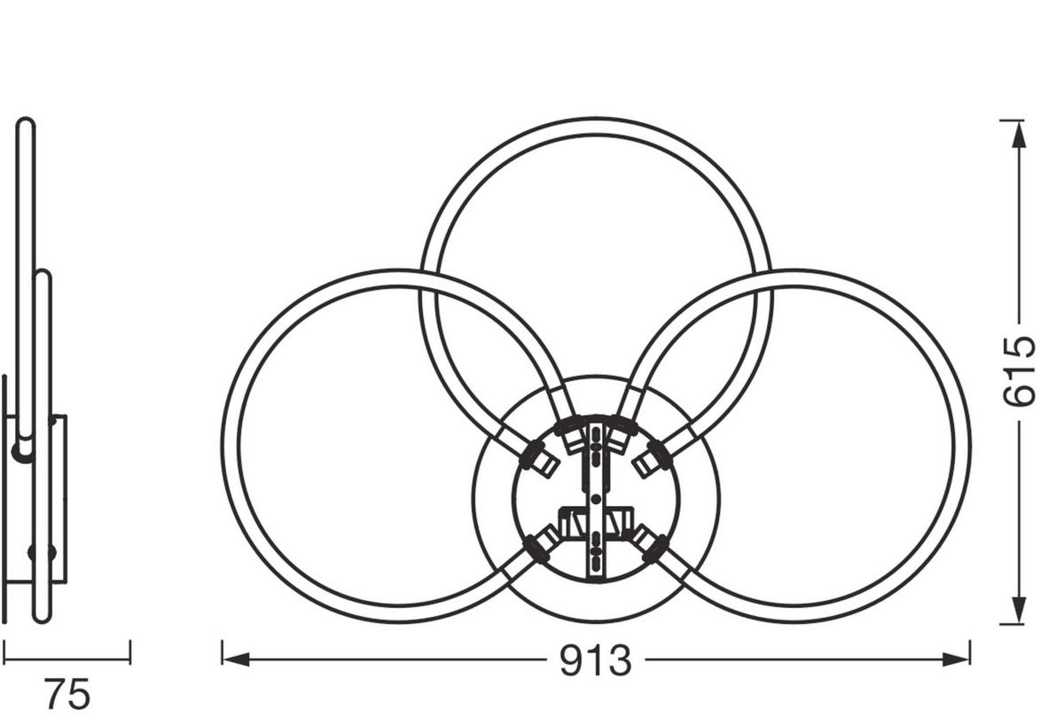 LED-DECKENLEUCHTE 7.5/91.3 cm   - Dunkelgrau, Design, Kunststoff (7.5/91.3cm) - Osram
