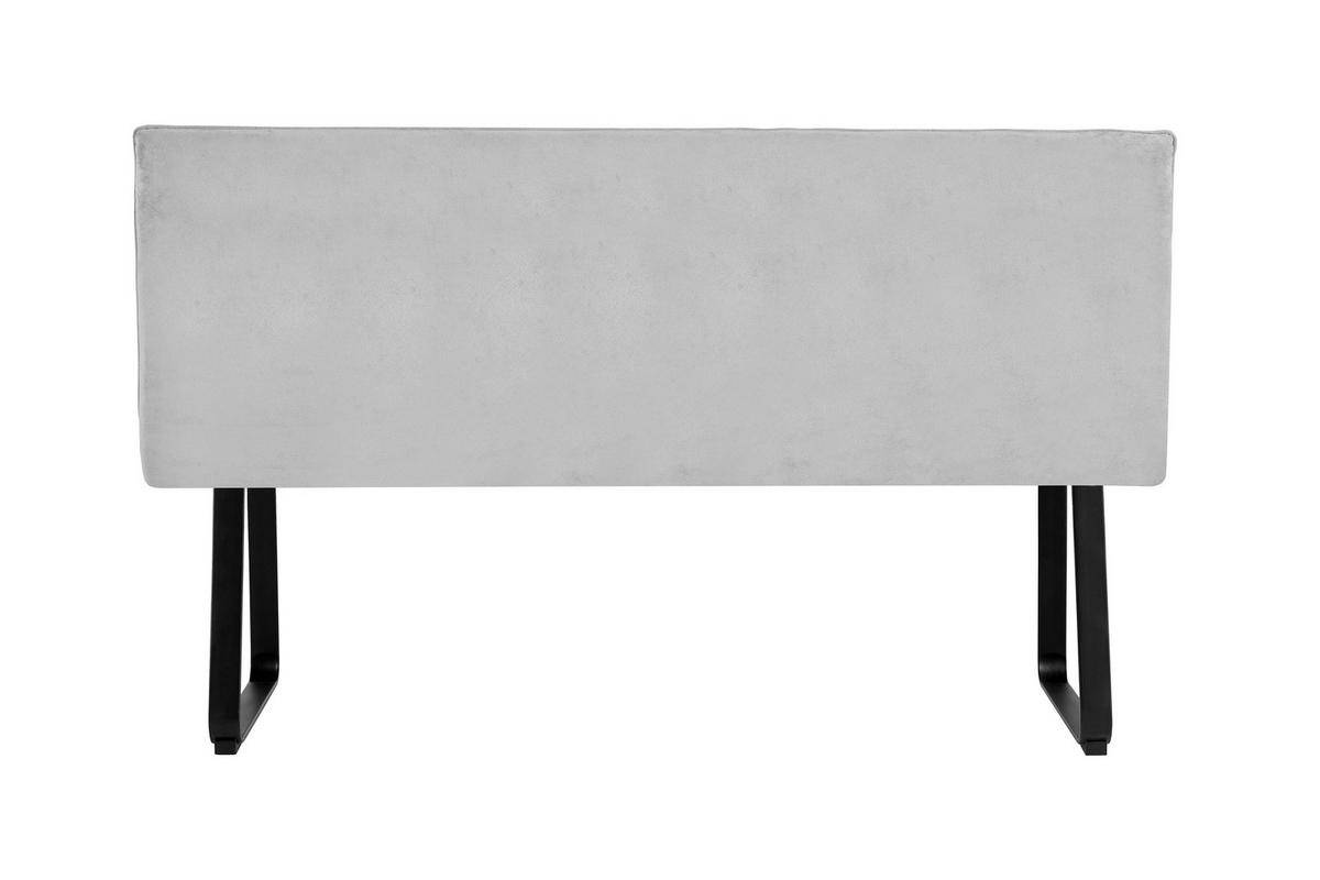 SITZBANK in Metall, Textil Hellgrau  - Hellgrau/Schwarz, MODERN, Textil/Metall (160/92/58cm) - MID.YOU