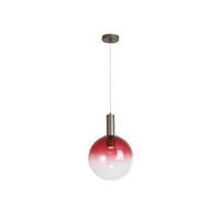 HÄNGELEUCHTE Ombre 30/120 cm  - Rot/Mokka, Design, Glas/Metall (30/120cm)