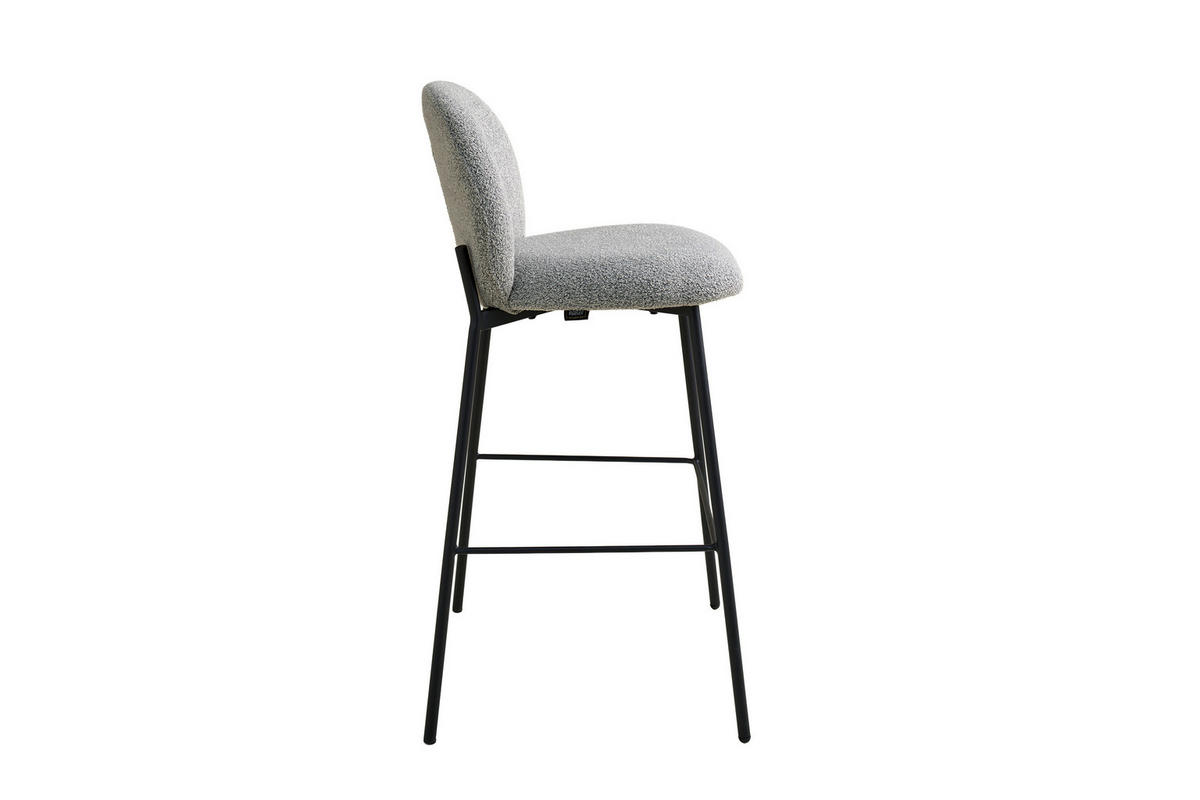 BARHOCKER-SET in Grau  - Schwarz/Grau, MODERN, Textil/Metall (47/102,7/52cm) - Schöner Wohnen