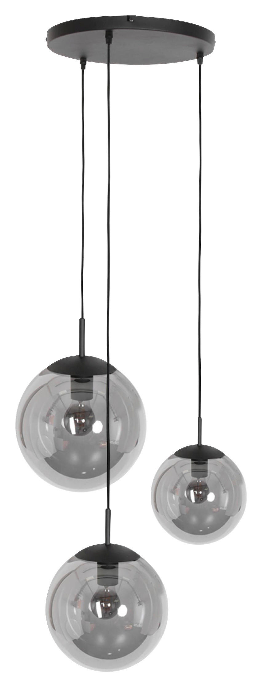 PENDELLEUCHTE 25/40-150/120 cm  - Schwarz, Trend, Glas/Metall (25/40-150/120cm)