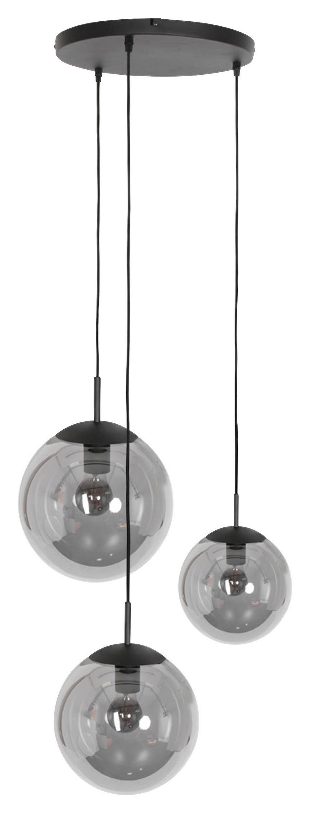 PENDELLEUCHTE  25/40-150/120 cm   - Schwarz, Trend, Glas/Metall (25/40-150/120cm)