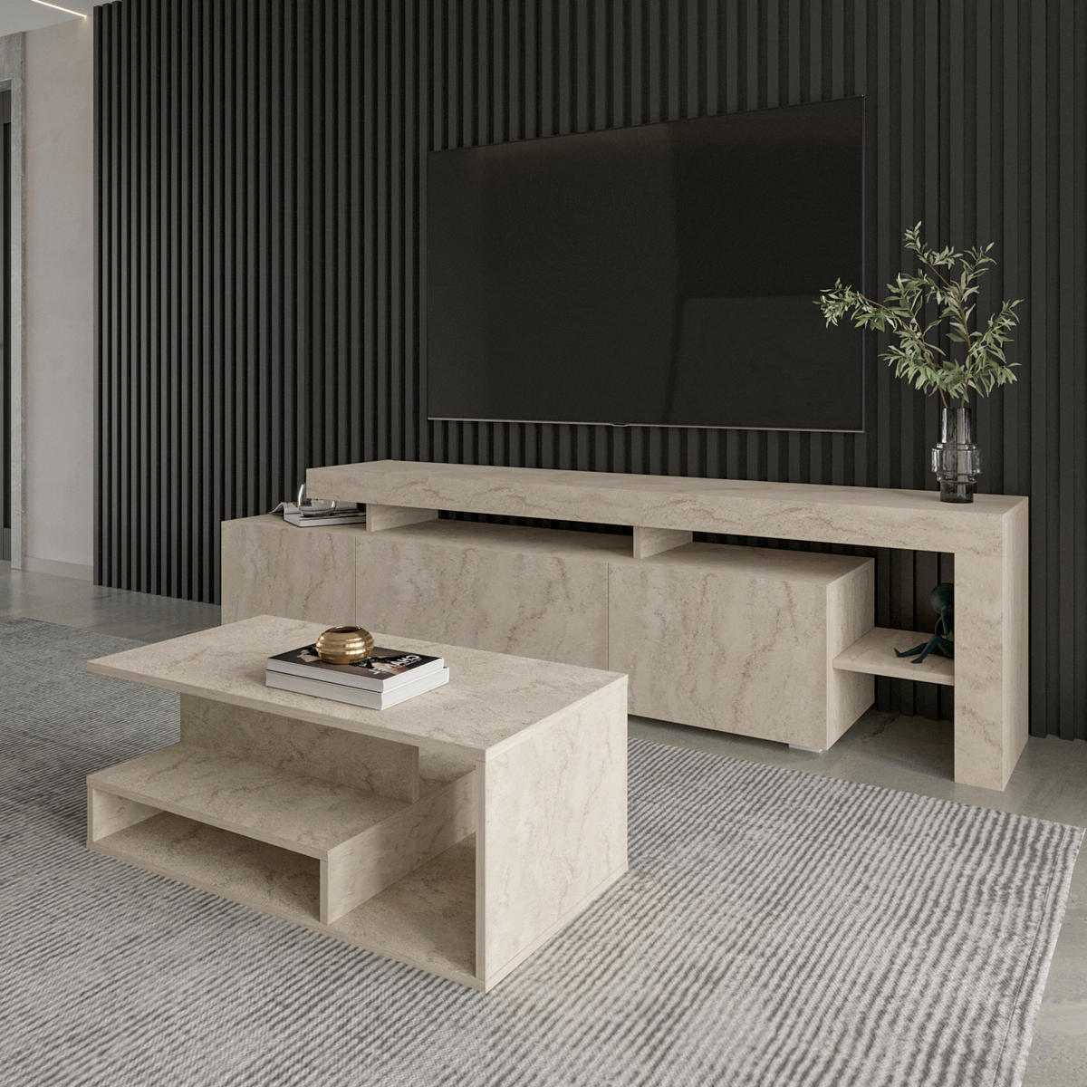 COUCHTISCH Vera Couchtisch 90/45/35 cm Beige  - Beige, Design, Holzwerkstoff (90/45/35cm) - Livetastic