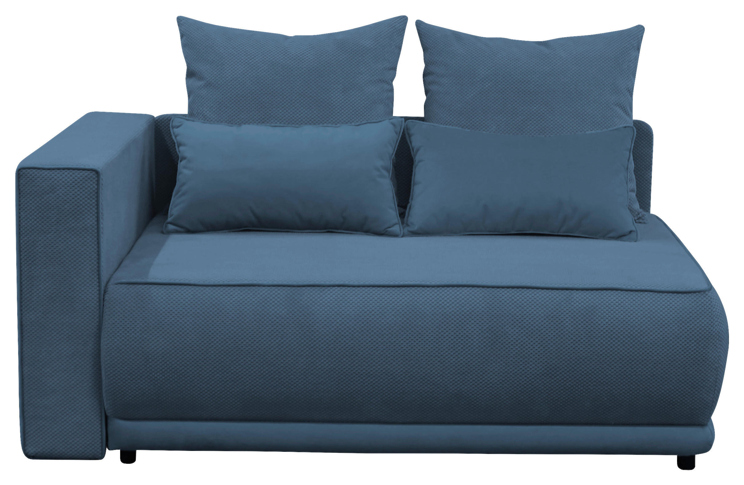 RÉCAMIERE in Plüsch Blau  - Blau/Schwarz, Design, Kunststoff/Textil (168/73/99cm) - MID.YOU