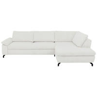 ECKSOFA Creme, Naturfarben Cord, Velours  - Creme/Schwarz, Design, Textil/Metall (291/197cm) - Beldomo Style