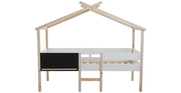 HAUSBETT 90/200 cm  - Schwarz/Weiß, Design, Holz/Holzwerkstoff (90/200cm) - Xora