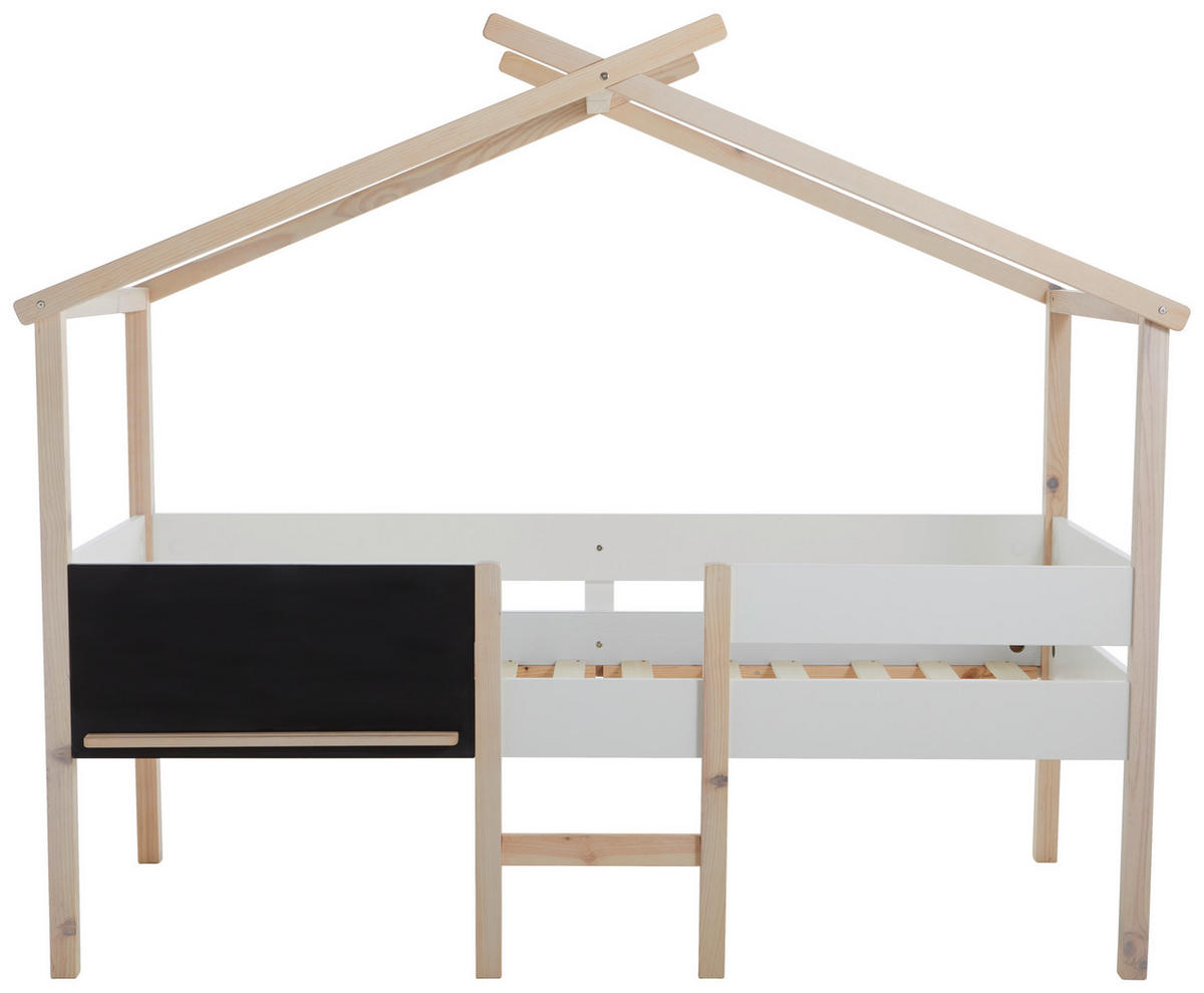 HAUSBETT Leiter, Rollrost 90/200 cm  - Schwarz/Weiß, Design, Holz/Holzwerkstoff (90/200cm) - Xora