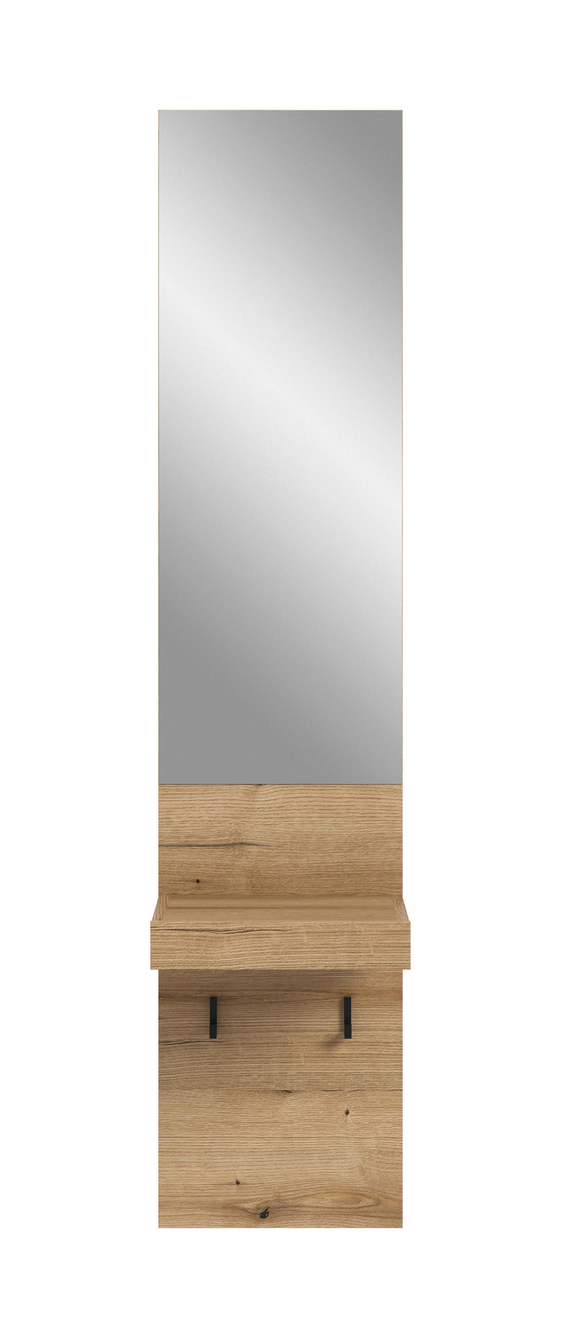 GARDEROBNI PANEL  hrast tamni   staklo, drvni materijal  - hrast tamni, Design, staklo/drvni materijal (35/160/37cm) - Livetastic