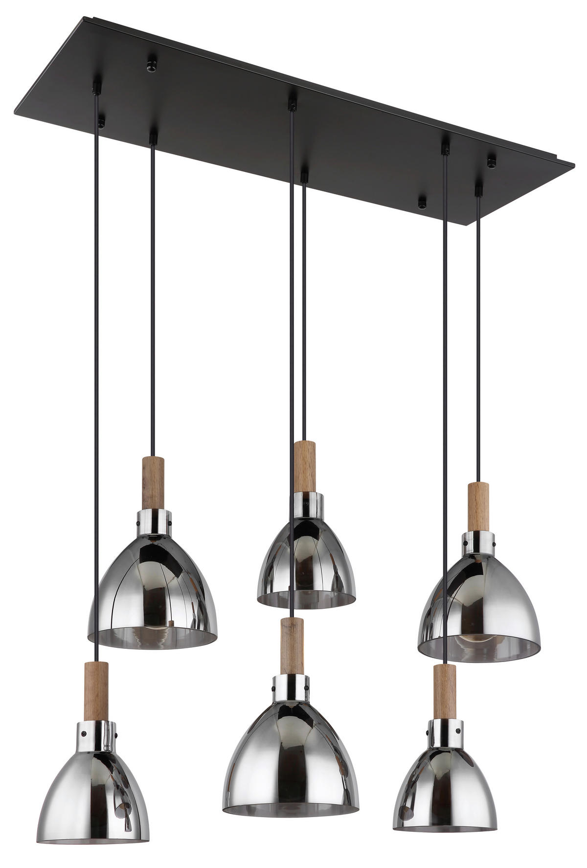 HÄNGLAMPA 80/30/120 cm  - svart, Design, metall/trämaterial (80/30/120cm) - Globo
