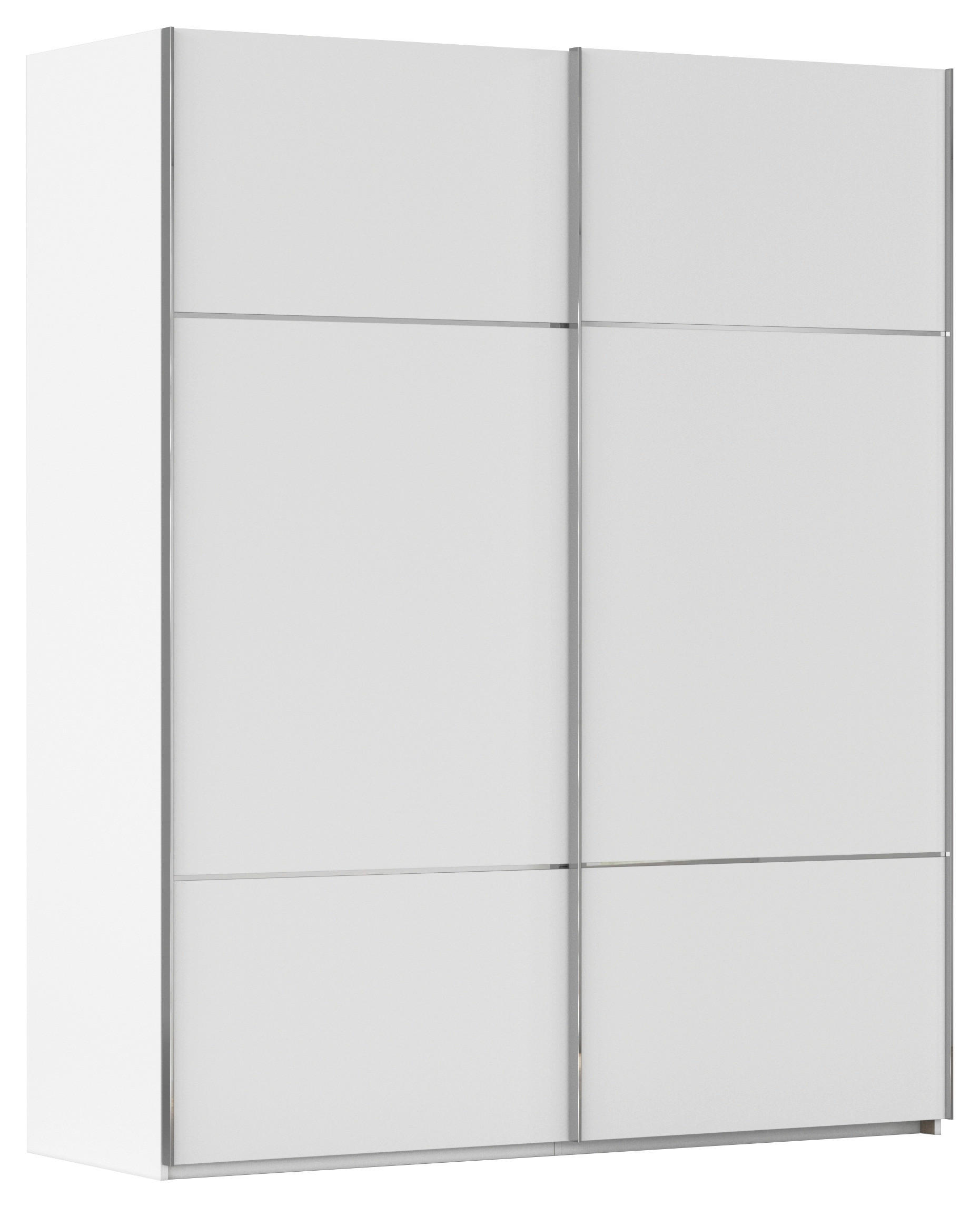 SCHWEBETÜRENSCHRANK in Weiss  - Chromfarben/Weiss, Konventionell, Holzwerkstoff/Metall (162/223/68cm) - Novel