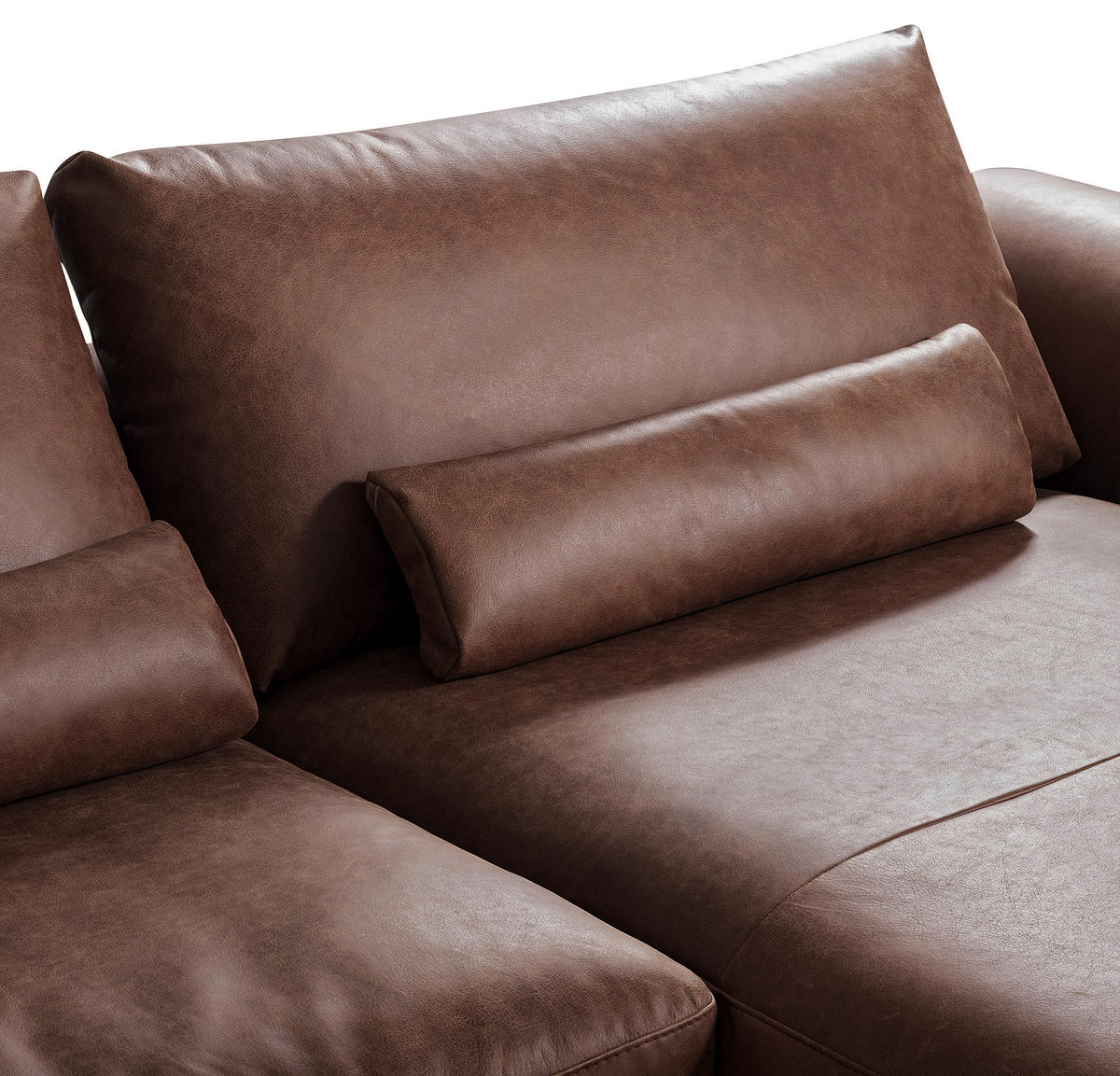 ECKSOFA in Echtleder Braun  313/172 cm  - Schwarz/Braun, Design, Leder/Metall (313/172cm) - Livetastic