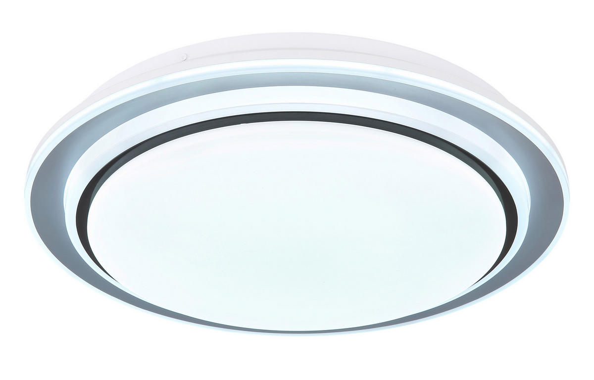 DECKENLEUCHTE 24 W  40/7 cm    - Weiss/Opal, Trend, Kunststoff/Metall (40/7cm) - Globo