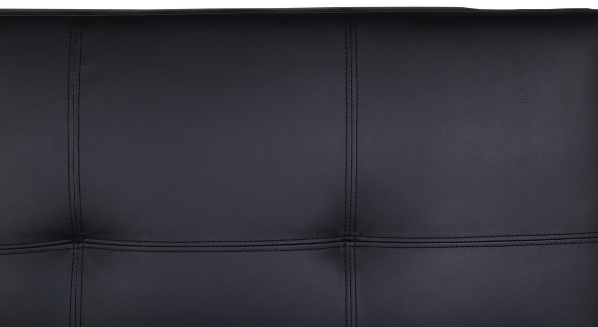 SCHLAFSOFA in Lederlook Schwarz  - Schwarz, Design, Textil/Metall (180/80/55cm) - Livetastic